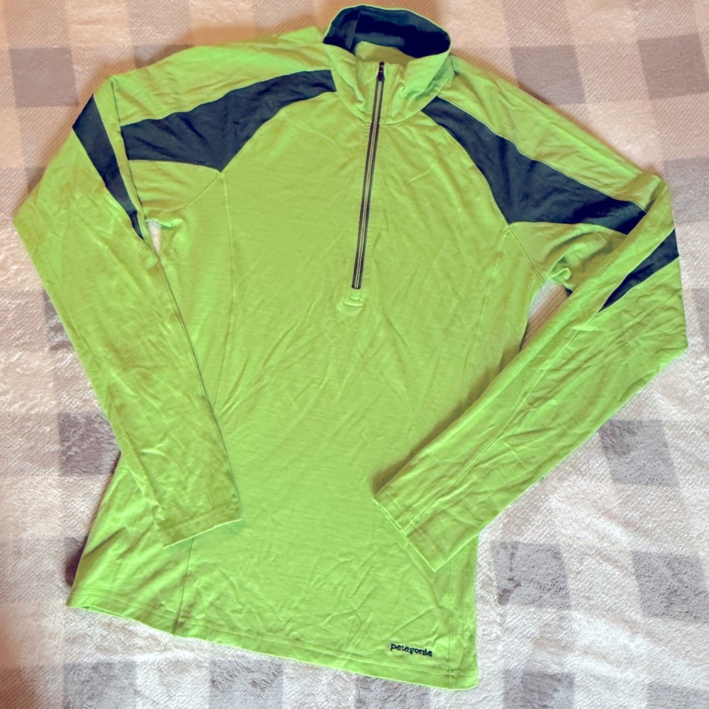 Patagonia Merino Wool Base-layer Green Half-Zip